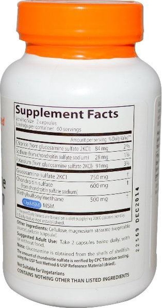 Glucosamine Chondroitine MSM - 120 Capsules - Doctor's Best