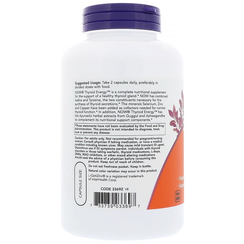 Schildklier energie (Thyroid), 180 caps, NOW Foods