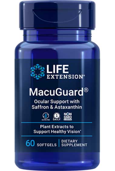Macuguard Ocular Support met Saffron en Astaxantine, 60 softgels, Life Extension
