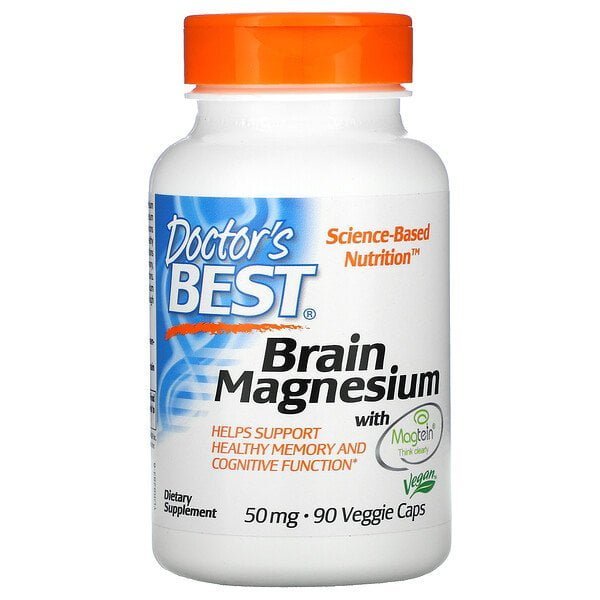 Magnesium voor de hersenen, 50 mg, 90 veg. capsules, Doctors Best