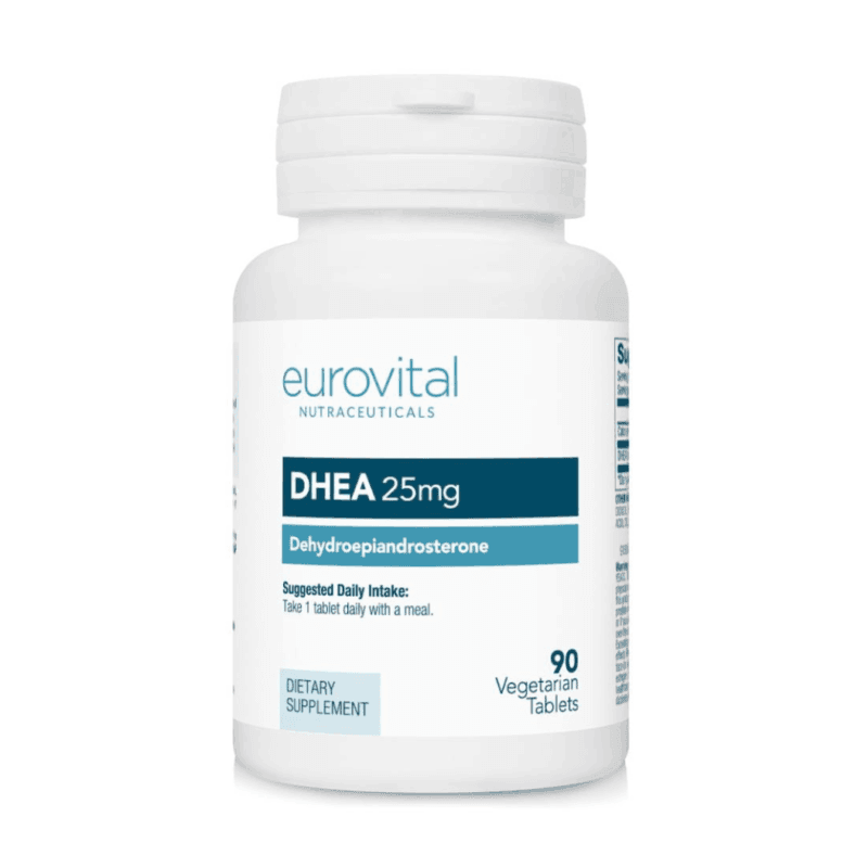 Eurovital-DHEA-25-mg-90 tabletten vooraanzicht