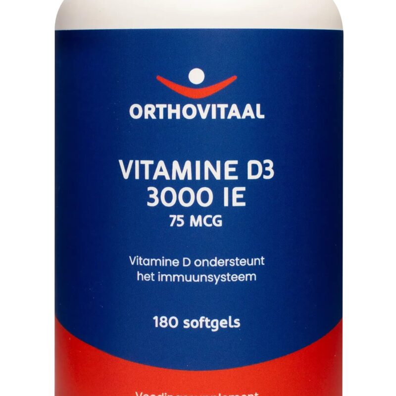 Vitamine D3, 3000 IE, 180 softgels, Orthovitaal