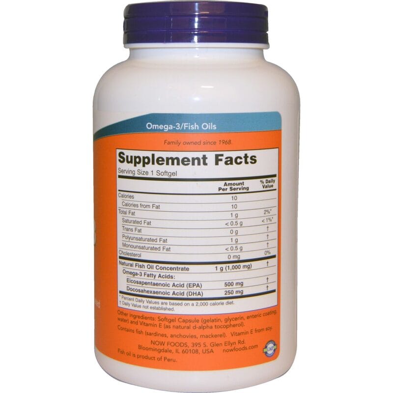Ultra Omega-3, Fish oil, 180 softgels, Now Foods