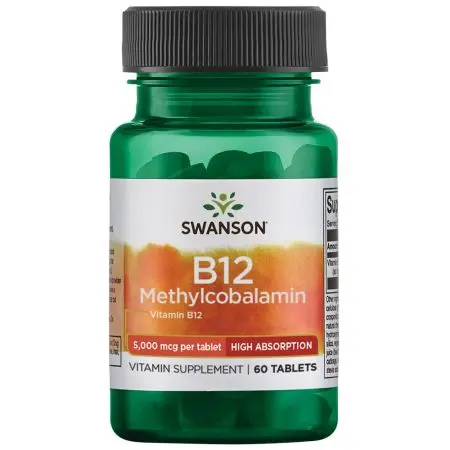 Vitamine B12 - Methylcobalamine - 5000 mcg - 60 tabletten - Swanson